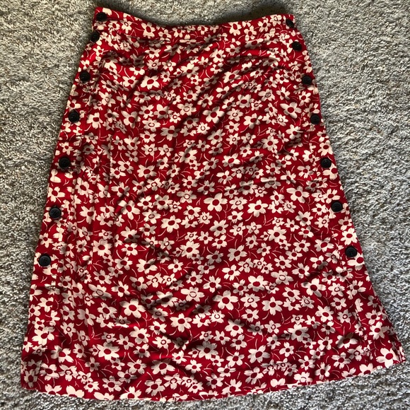 Madewell Side Button Skirt Full Bloom - Picture 3 of 6